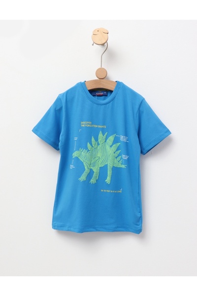 MiniKids Tricou Stegosaurus, model albastru