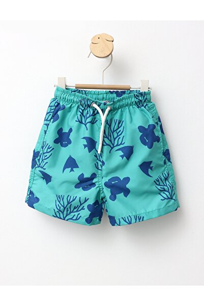 MiniKids Πράσινη ποδιά παραλίας με σχέδιο θαλάσσιας χελώνας