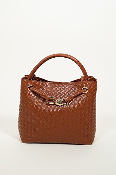 BAHELS Geantă de mână și de umăr pentru femei, culoare maro Venty, cu cataram...