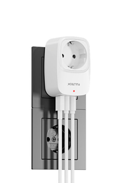 Fulltech FTR-24 Çoklu Duvar Prizi 16A 3680W Beyaz | 2x USB-C + 1x USB-A Şarjlı Priz | Akım Korumalı