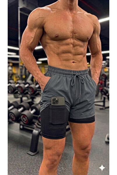 KAPHONE Men's 4-Pocket Towel Holder Sports Shorts with Leggings