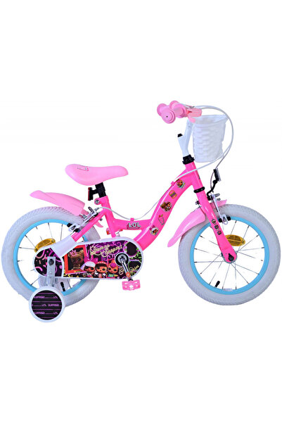 Volare Bicicleta pentru fete LOL Surprise, 14 inch, culoare roz, frana de man...