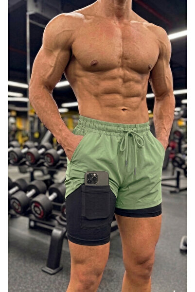 KAPHONE Men's 4-Pocket Towel Holder Sports Shorts with Leggings