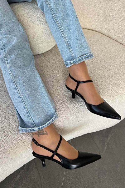 Parponi Avalitze Δερμάτινα παπούτσια με ανοιχτή πόρπη στην πλάτη και τακούνι,...