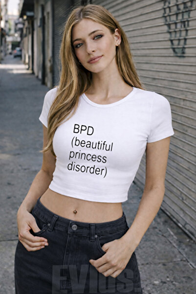 EVIus Γυναικείο Όμορφο Μπλουζάκι με Στάμπα PrincessDisorder