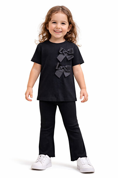 ues Σετ κολάν για κορίτσια με λεπτομέρεια από μαύρο φιόγκο