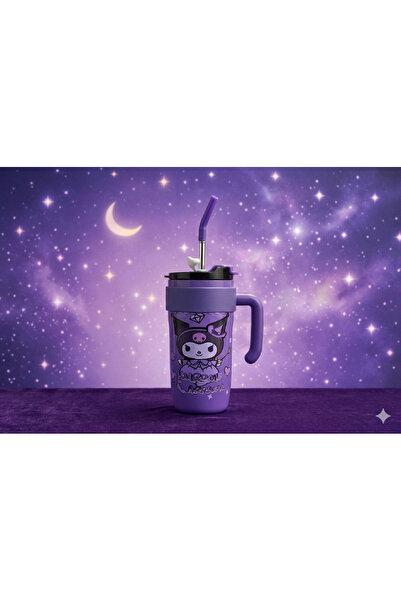 hediyeconcepti Pipetli Çelik Termos Bardak 900ml - Hello Kitty, Pikachu, Stit...