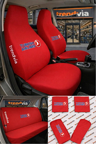 trivexa Thy (Turkish Airlines) Logo Car Seat Cover Front and Rear Set – Combe...
