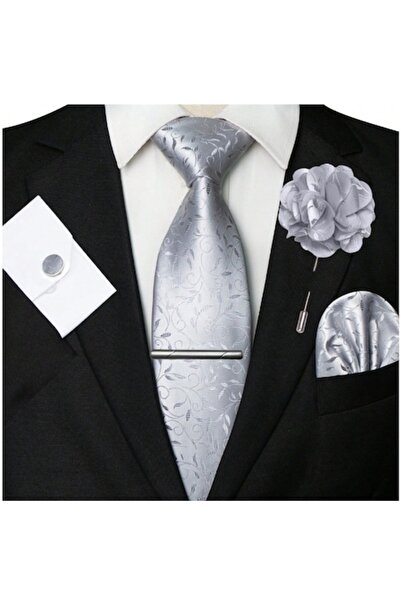 The Casius. Ανδρικό Σετ Γραβάτας 5 Τεμαχίων με Φλοράλ Σχέδιο