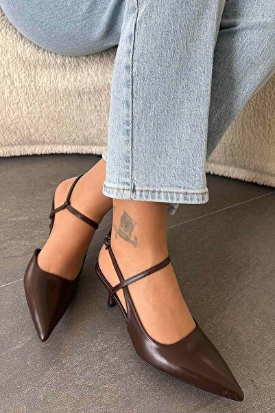 Parponi Avalitze Δερμάτινα παπούτσια με ανοιχτή πόρπη στην πλάτη και τακούνι,...