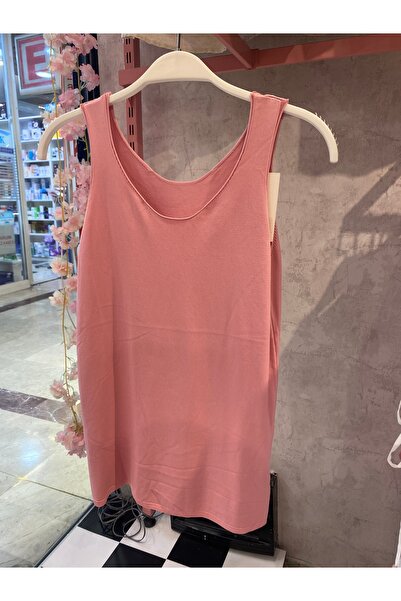 Sakura Konsept Butik Kalın Askılı Örme Üst Basic Rahat Şık Bluz Standart