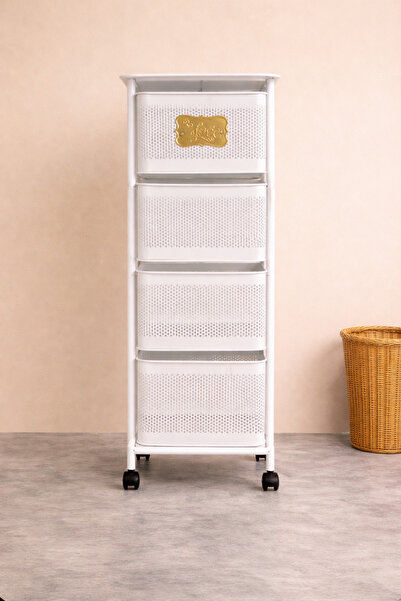 MİS KİTCHEN 4 Katlı Tekerlekli Metal Sebzelik Patateslik Soğanlık Çok Amaçlı ...