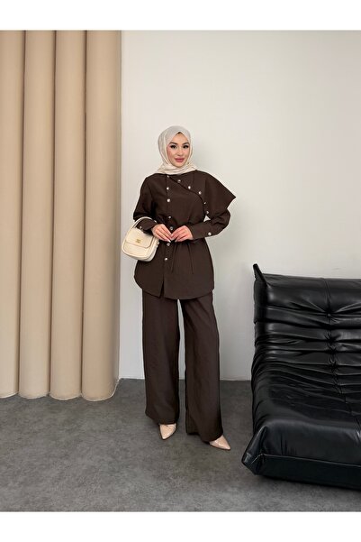 Mihran Butik طقم فستان نسائي من قماش كوبرا بتفاصيل مفصلة من ميلينا موديل