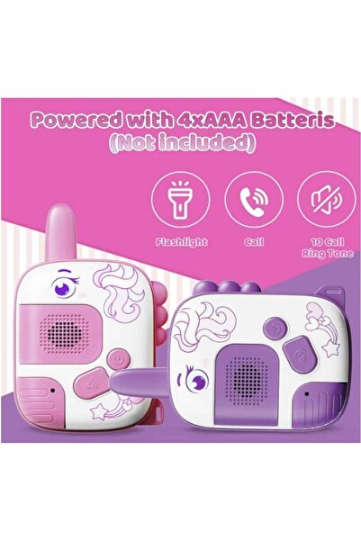 OEM Set walkie talkie copii unicorn – 2 statii comunicare, lanterna si 8 canale