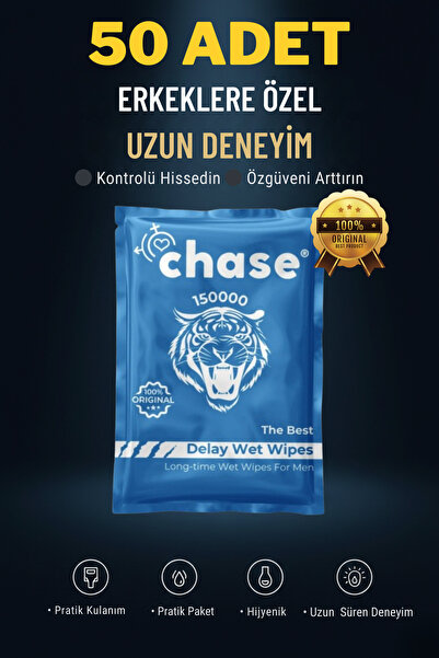 Chase Erkeklere Özel Uzun Deneyim Rötar Mendil 50 Adet