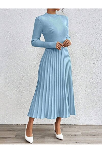Iuliashop Rochie midi tricotată Jesica Bleu - L