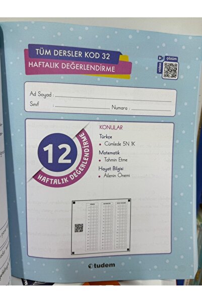 Tudem TUDEM 2.Sınıf Kod 32 - Tüm Dersler Haftalık Değerlendirme Testleri - Süreç Odaklı Denemeler - 2026