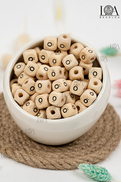 LANDOFACCESSORY 10 mm Wooden Letter Beads Single - Letter O - Alphabet Beads ...