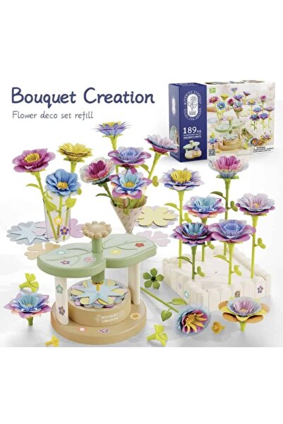 OEM Set creativ DIY buchet flori 189 piese – jucarie educativa cu petale textile pentru copii