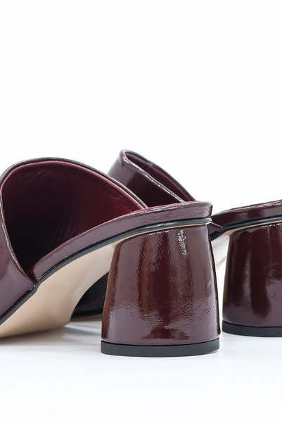kajal ayakkabı Cbr-T50 Thick Heeled Genuine Leather Slippers
