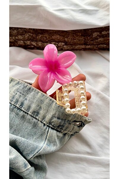 YOYYO Γυναικείο Σετ 2 τεμαχίων με αγκράφα Lotus - Περλέ Λεπτομερής Αγκράφα με...