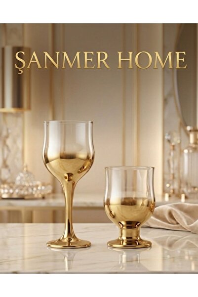 ŞANMER HOME 12 parça Gold ayaklı bardak seti