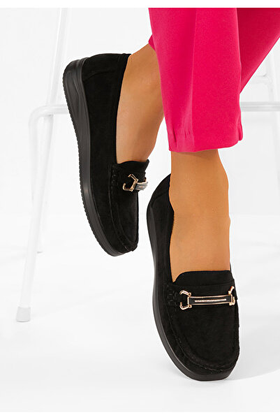 B T Shoes Mocasini piele intoarsa Esmiara negri
