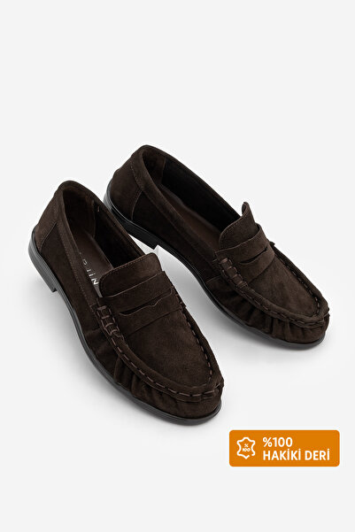 Marjin Γυναικεία παπούτσια από γνήσιο δέρμα με οβάλ μύτη, ραμμένα με κορδόνια...