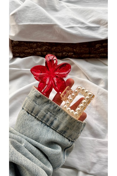 YOYYO Γυναικείο Σετ 2 τεμαχίων με αγκράφα Lotus - Περλέ Λεπτομερής Αγκράφα με...