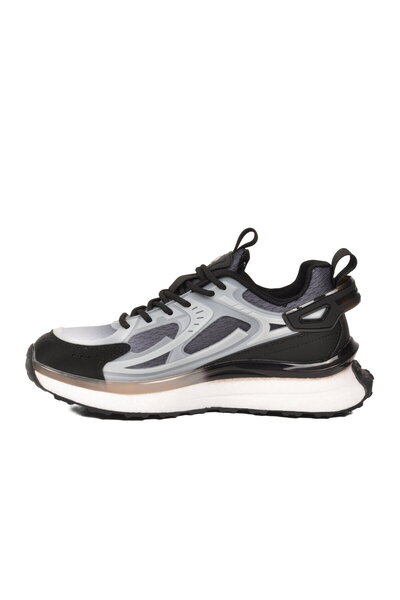 Pierre Cardin Gri Siyah Fileli Hafif Esnek Hafızalı Taban Unisex Spor Ayakkabı PCI-10106 G