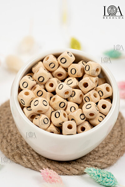 LANDOFACCESSORY 10 mm Wooden Letter Beads Single - Letter O - Alphabet Beads ...
