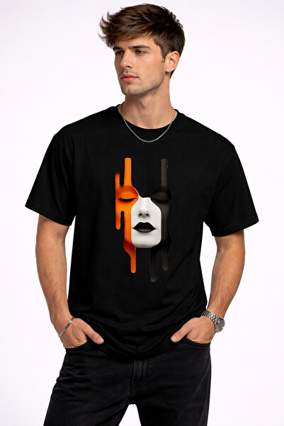 VODEXA Μπλουζάκι Unisex Oversize με στάμπα COLORFUL FACE, 100% βαμβακερό, άνε...