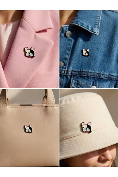 DREAMIOGIFTANDBOX French Bulldog Köpek Metal Rozet Pin Broş Çanta Ceket Akses...