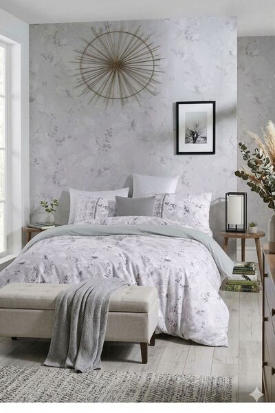 karanihome طقم غطاء لحاف مزدوج بنقشة زهور مع طقم ملاءات