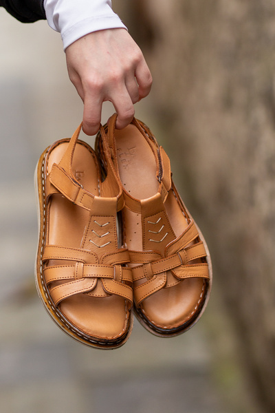 EREN SHOES BAG NACHO (017) Sandale ortopedice de damă din piele naturală cu b...