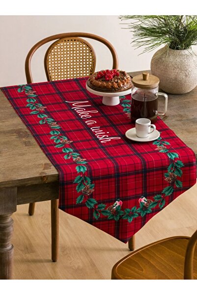 LC Waikiki LCW HOME Yılbaşı Ekose Desenli Baskılı Runner 50x140 Cm