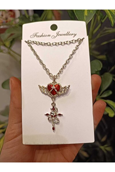 MİLALAZO Gothic Punk Heart Wing Necklace