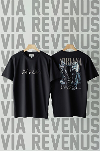 Vordevia Μπλουζάκι Nirvana Kurt Cobain με στάμπα με λαιμόκοψη, χαλαρή εφαρμογ...