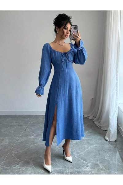 Iuliashop Rochie midi Tifanie albastră - S