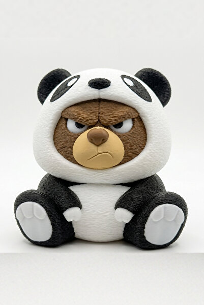 Yapı3D Sevimli Panda Kostümlü Huysuz Ayıcık Figür / Anahtarlık – Dekoratif Mi...