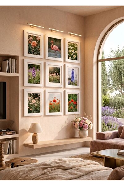 E Züccaciye Modern Dekor Beyaz Çerçeve - 9 Adet 13x18 cm