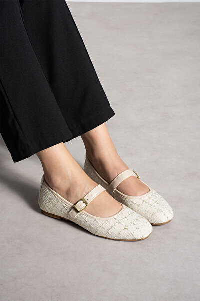 pasyone Μπεζ γυναικείες μπαλαρίνες με σχέδιο πέτρας για καθημερινή χρήση