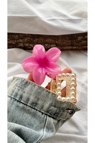 YOYYO Διαφανές ορθογώνιο σετ κούμπωμα με πέρλες και κούμπωμα λωτού - Κομψά αξ...