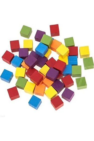 Other Dalprint Cuburi de lemn DPCRAFT colorate 15x15 mm, 49 bucăți.