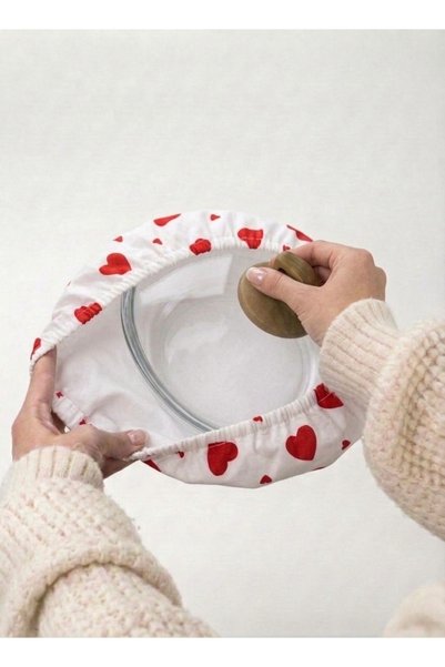 MiniStand Heart-Shaped Pilav Brewing Cap, 3 Pieces of Cotton Fabric for Brewing