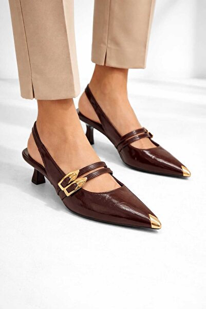 CİMİLİ SHOES Γυναικεία ζώνη με διπλή πόρπη και λεπτομέρεια με πόρπη μπροστά