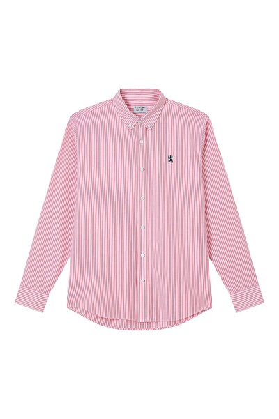 Giordano Men’s Cotton Slim Oxford Shirt with Embroidery