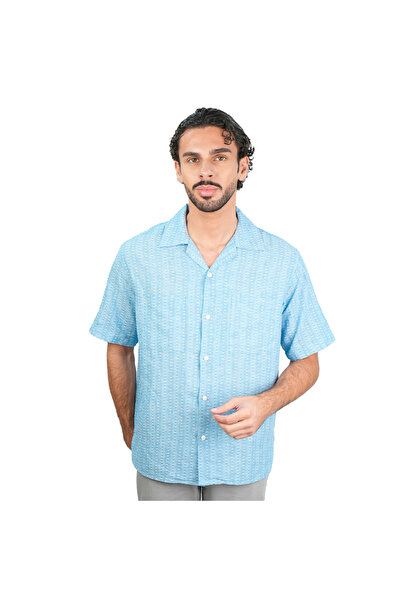 Giordano Men’s Relaxed Linen Cotton Short Sleeve Button Shirt