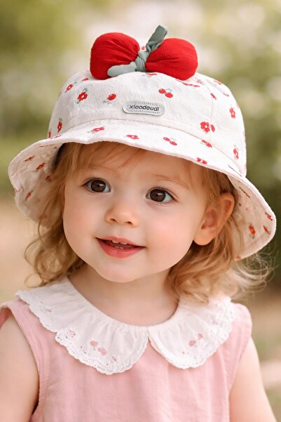 GlassySKY (6-24 μηνών) Χαριτωμένο παιδικό καπέλο με μοτίβο κερασιών και λουλο...