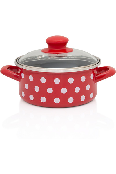 Metalac Saucepan 1.5l with glass lid Tufne enamel/16cm/1.5l